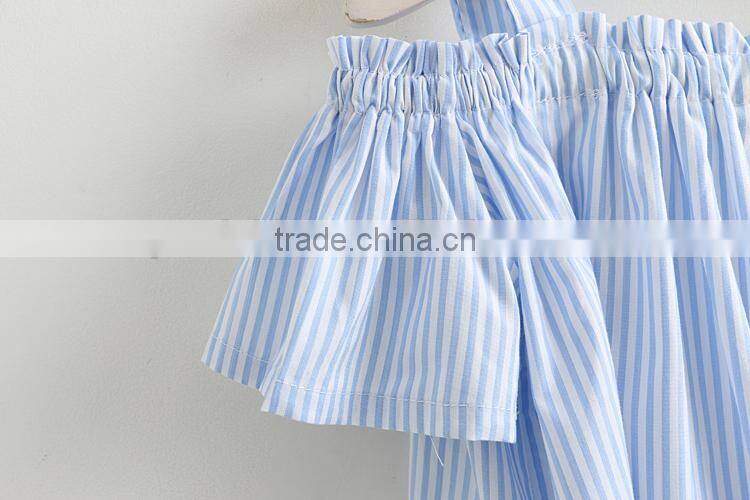 Girls striped shirt parental clothing 2017 summer new children's clothing baby leopard shirt mothers shirt