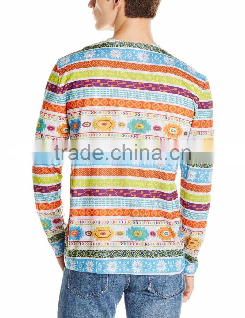 Men Fancy Sweater Blue Santa Claus Pattern Christmas Sweater Unisex