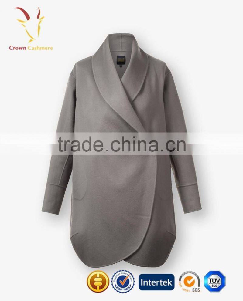 latest design Ladies Fancy long coat Grey Coat