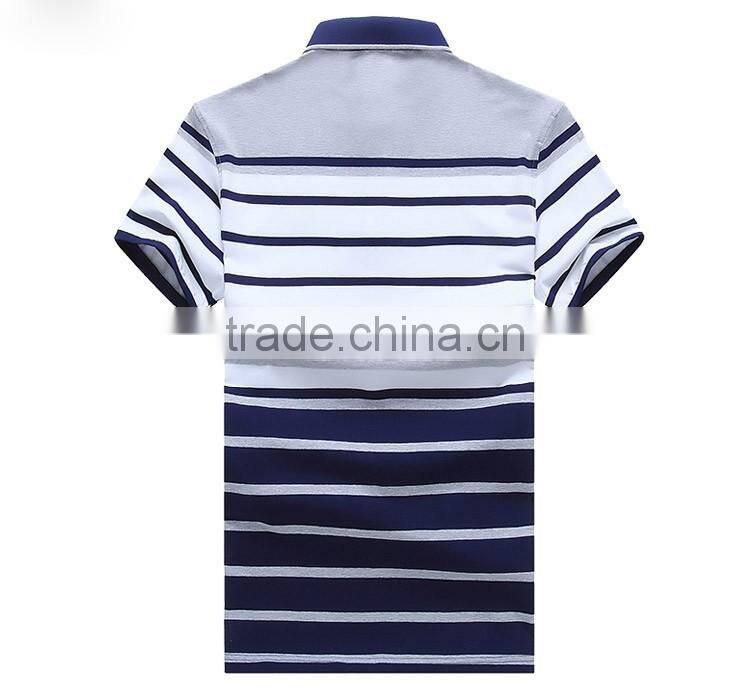 Customized classic short sleeve stripe men polo shirt 2016