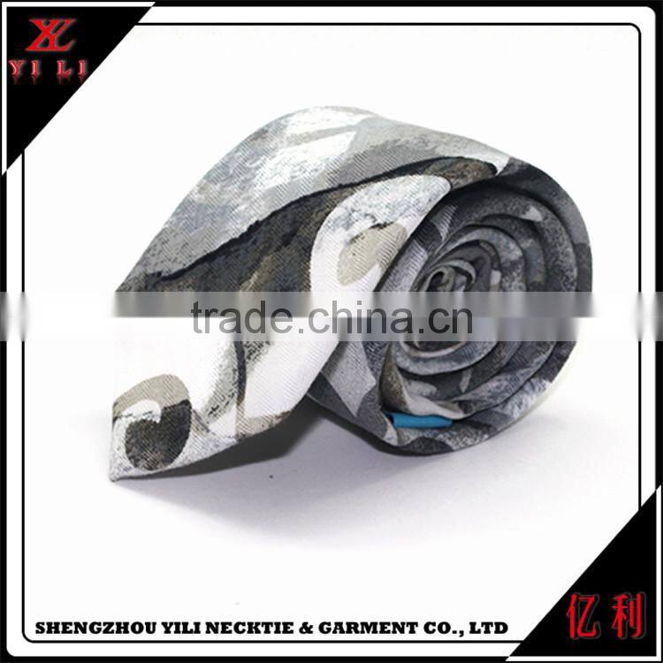 Blue 100% Silk Necktie Custom Tie Woven Printing Necktie