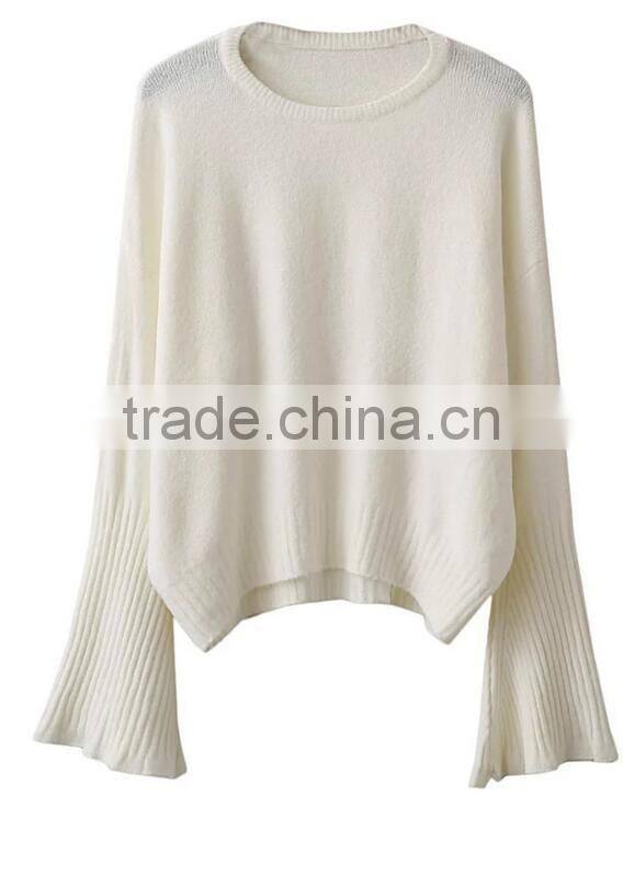 EY0876S Hot Sale 2016 Women Flare Sleeve Knit Pullover Sweaters
