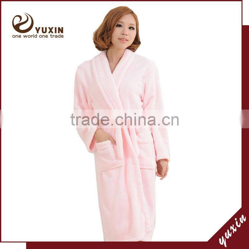 Customized Color Fleece robe Towel Robe Breathable Hotel BathRobe RS001