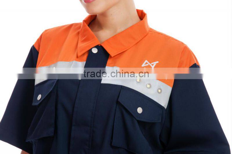 Hi vis Flashing LED reflective Short sleeves work shirt