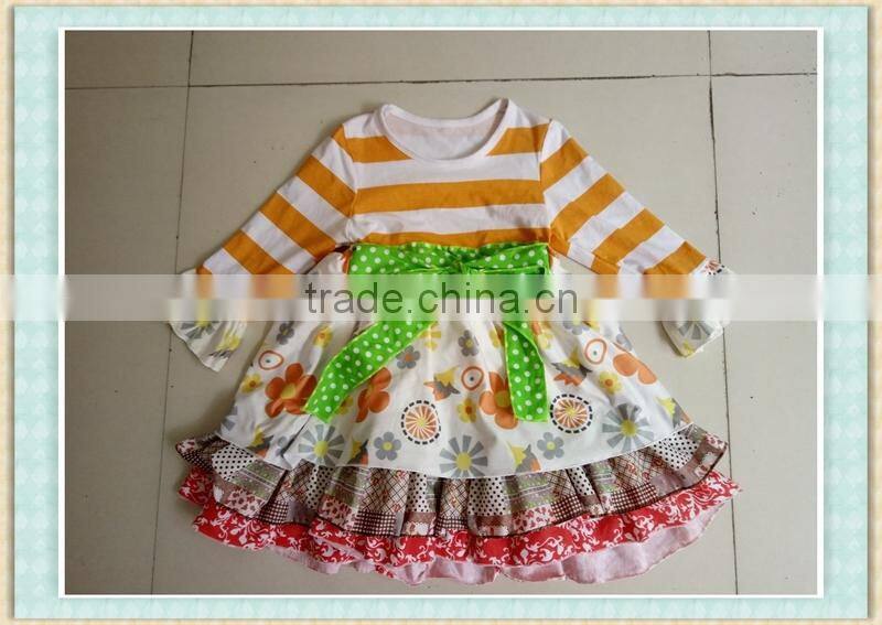 wholesale baby clothes girl's rural style dresses YIWU clothing factory