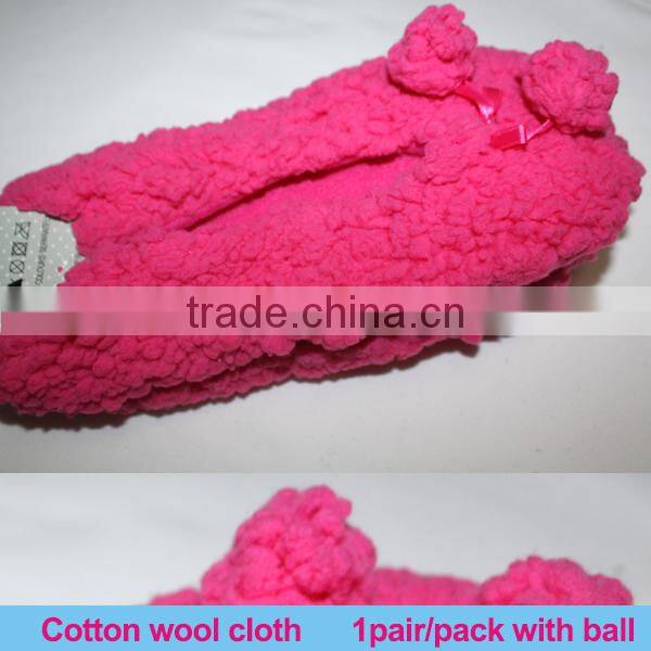 Indoor lovely warm cherry ball design solid winter home slippers in slippers