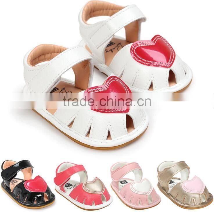 Heart design leather baby shoes, leather sandals for baby