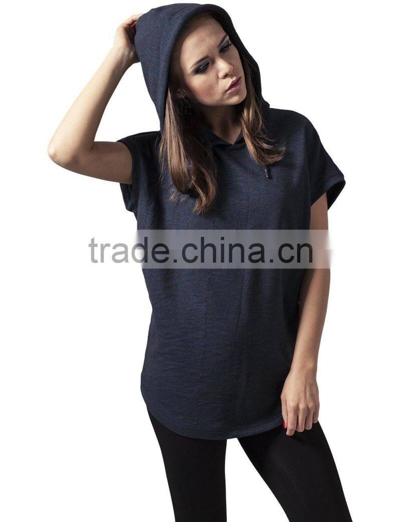 Ladies Melange Sleeveless PulloverTerry Hoody Jumper