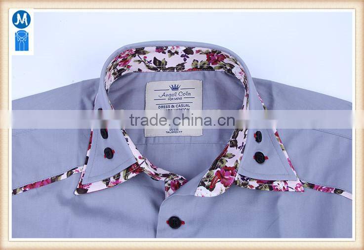 2016 new fashion fancy double collar shirt for men