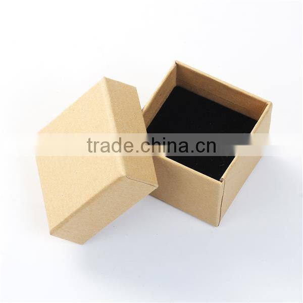 Kraft Brown Paper & Sponge Jewelry Ring Earrings Gift Boxes Square Natural