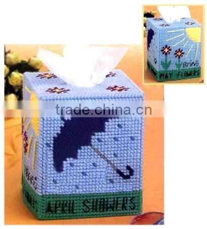DIY goods,3D Cross stitch Embroidery.beautiful.Tissue Box-002-01