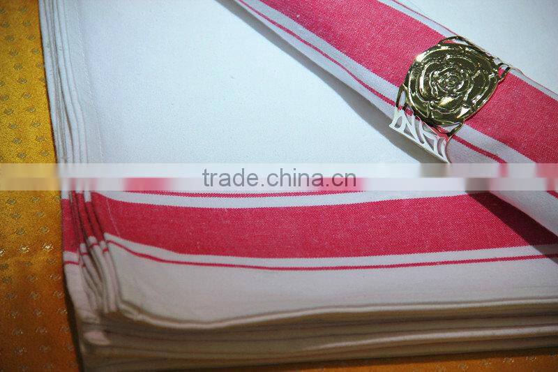 100% cotton red stripe or blue stripe glass cloth