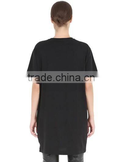 Custom Unisex Rubber Printed Black T-Shirts,100 Cotton O Neck T-Shirts for Men and Women