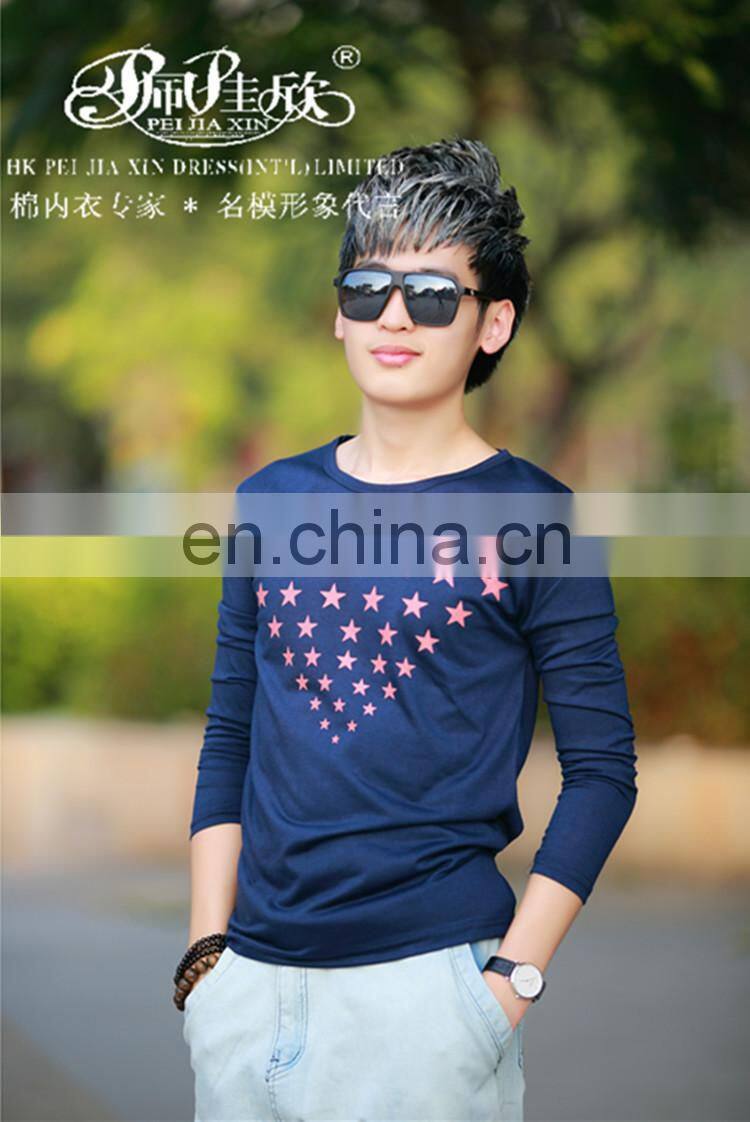 Peijiaxin Fashion Design Long Sleeve Star Wholesale Custom All Over Print T-shirt