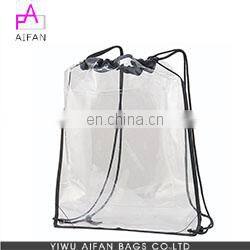 Transparent Security Backpack All Clear Stadium Safety Travel Rucksack with Black Trim