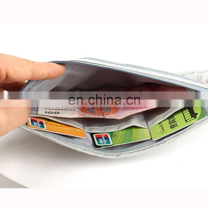 Skin Color Nylon Travel Zipper Hidden Passport Rfid Lady Money Belt