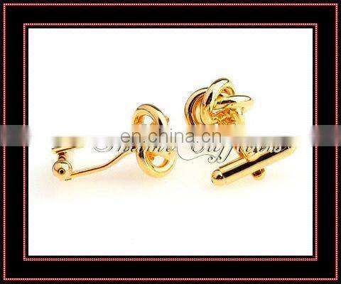 Make Gold plated Men's Novelty Metal Knot Cufflinks