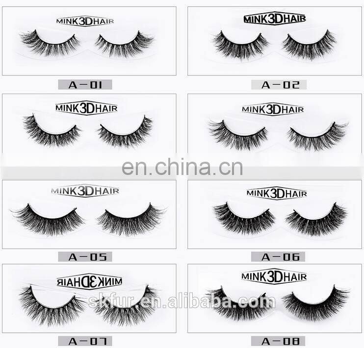 Factory wholesale private label invisible band individual 3d real mink strip eyelashes