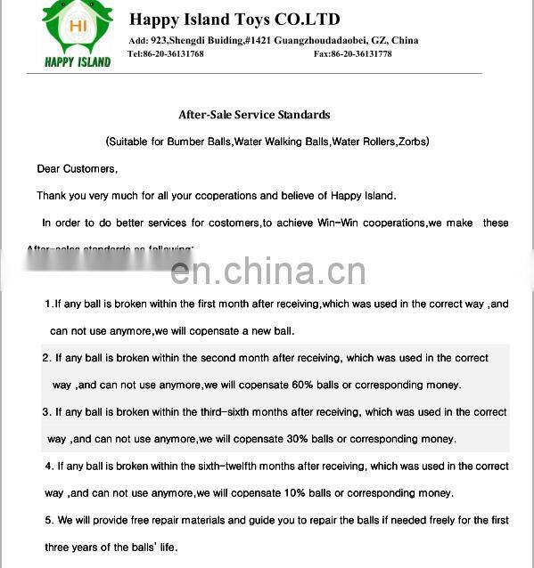 HI high quatity infaltable toys colorful water game inflatable walking ball