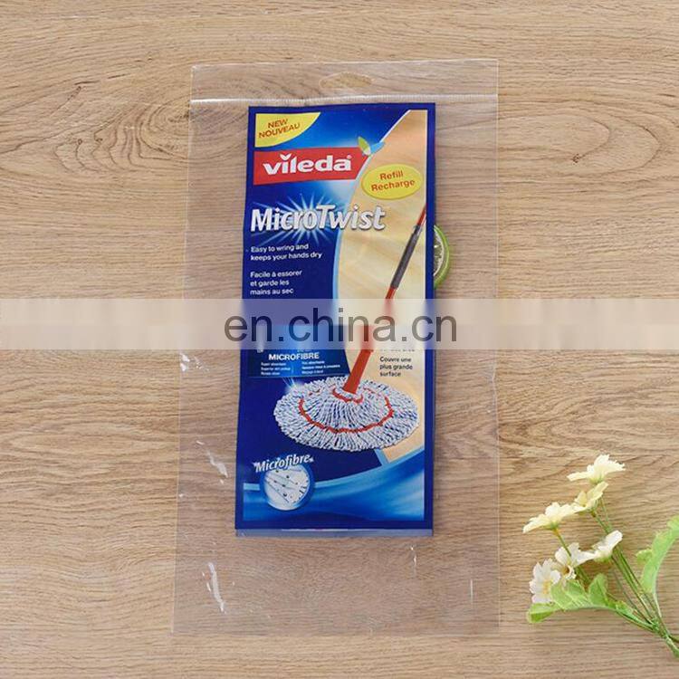 China manufacture cheap Clear microfibre mop Poly Bag Packaging,Opp Bopp CPP heat sealing Bag with handing