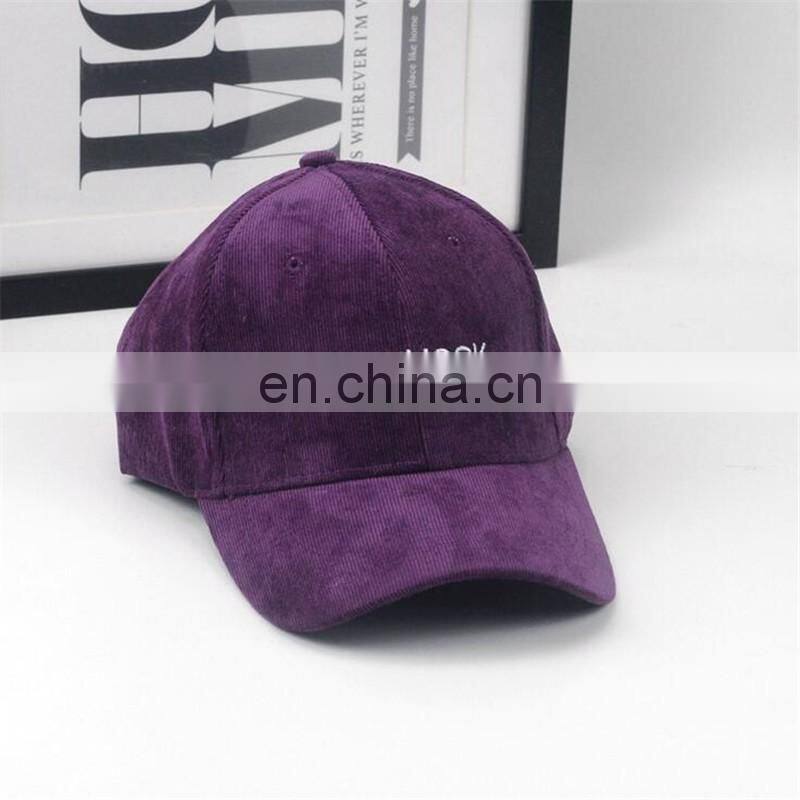Fashion unisex corduroy embroidery snapback baseball cap