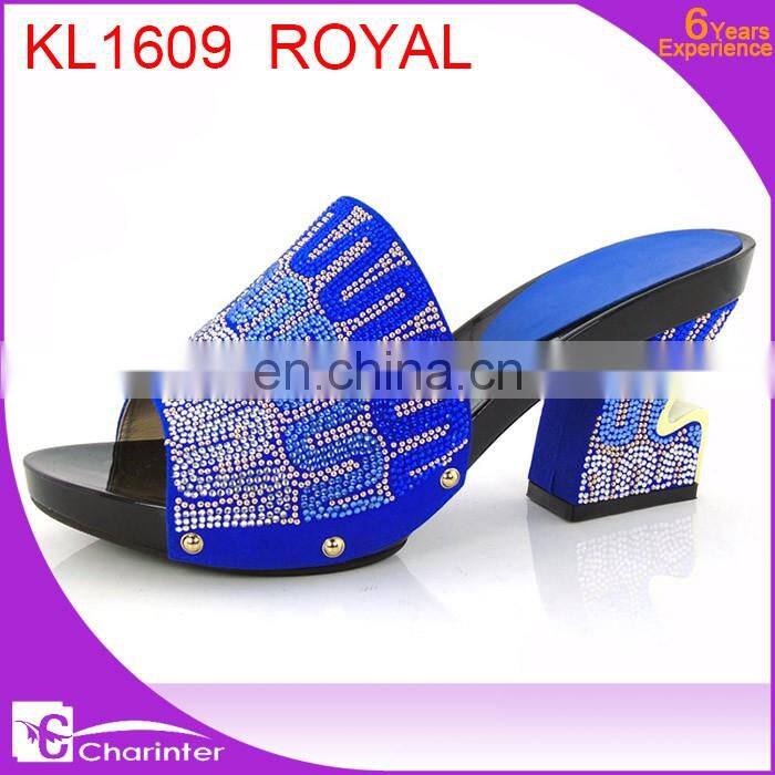royal blue italian ladies shoes african slipper ladies paty shoes high heel slipper