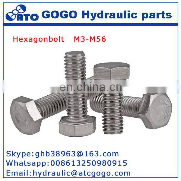 DIN933 Stainless steel hex head bolts M3-M56