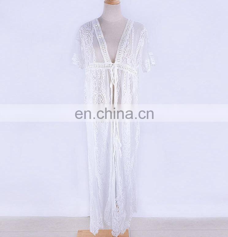 Lace Cover up Beach dress Swimwear Cover up Women Bathing suit Cover ups Kaftan Beach Sarong 2019 Robe de Plage Beachwear
