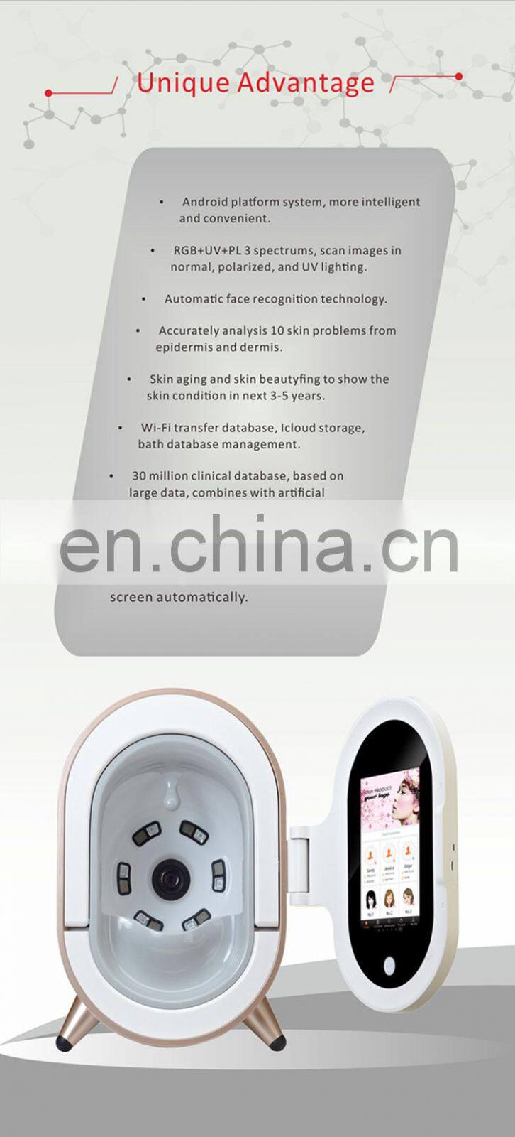 High Effective Magic Mirror 3D Facial Skin Analyzer Machine