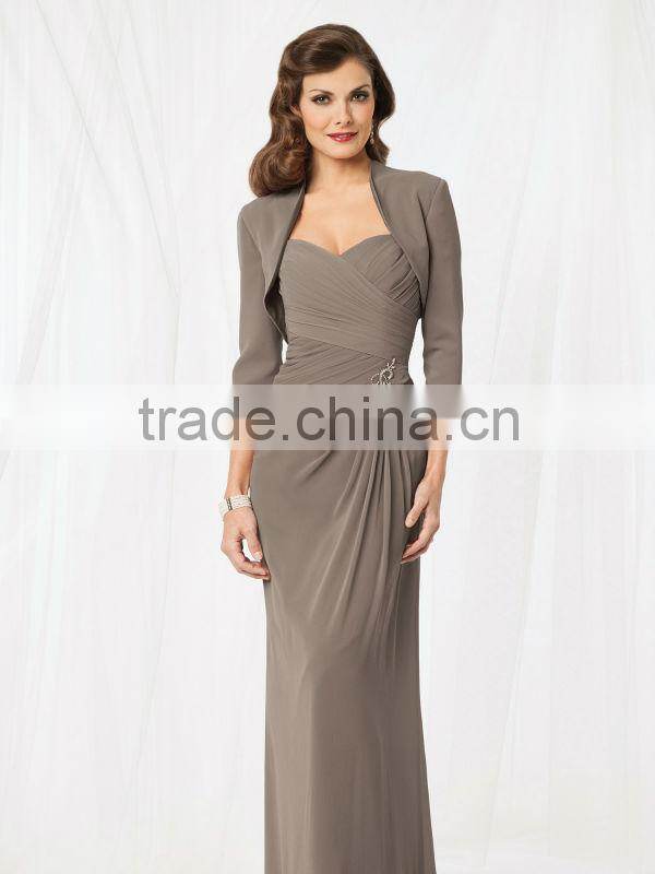 New Pleated Chiffon Sweetheart Neckine Mother Of The Bride Dress With Jacket