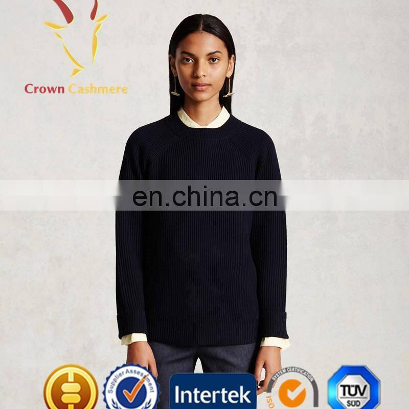 Comfy Womens Knit Pullover Blue Chunky Sweaters