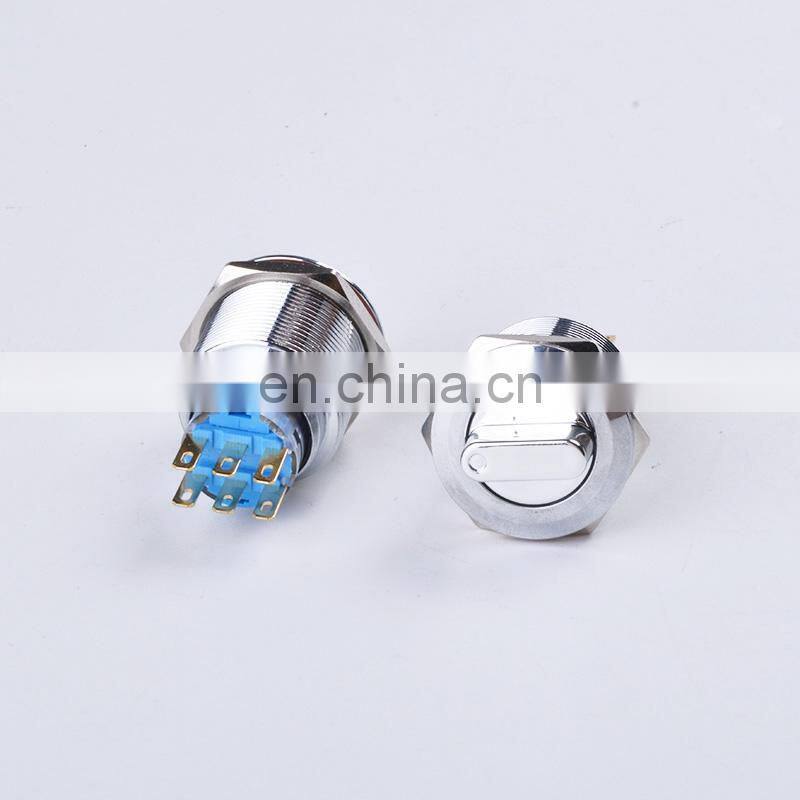 19mm Waterproof Metal Rotary Push Button Switch 2 Position 1NO+1NC 3 Position 2NO+2NC Press Button Rotary Knob Switch