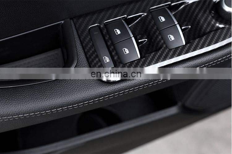4 x Carbon fiber For Alfa Romeo Giulia 2016 2017 2018 ABS Chrome Window Lift Switch Button Frame Cover Trim Stickers Accessories