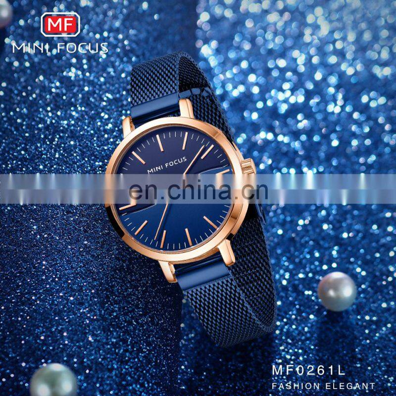 MINI FOCUS 0261L Brand Luxury Women Watches Waterproof Fashion Quartz Ladies Wristwatch Stainless Steel Watch