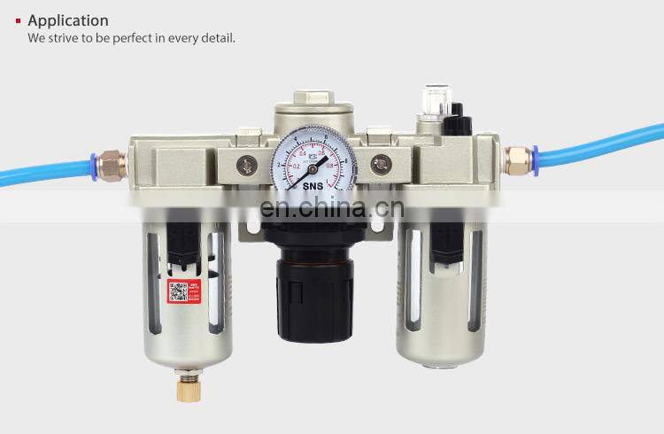 SNS pneumatic AC Series FRL unit air source treatment combination air filter pressure regulator with lubricator