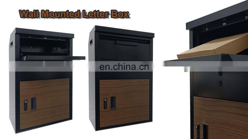Outdoor Stainless Metal Post standing Box with security lock Door Drop Box Mailbox