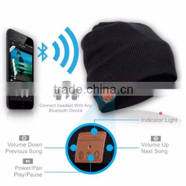 2016 Custom promotional washable hands-free music MP3 hat