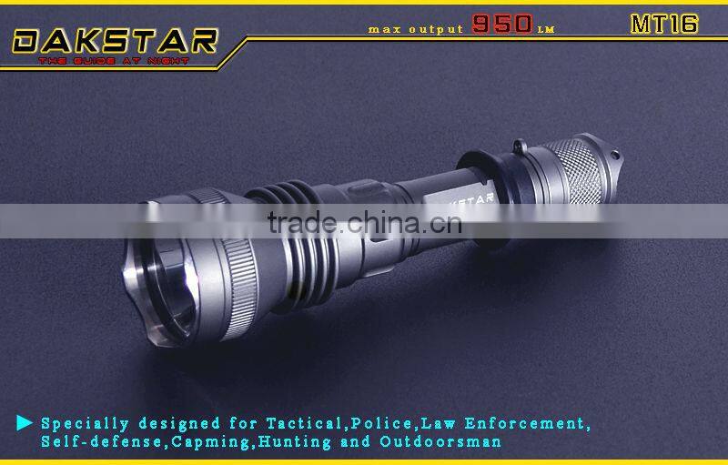 DAKSTAR MT16 XML T6 950LM 18650 High Power Deep Reflector CREE LED Police Tactical Flashlight Rechargeable Torch