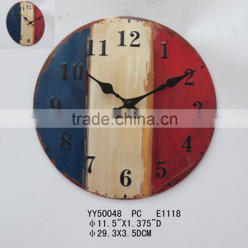 Factory cheap vintage round wall metal clock for home
