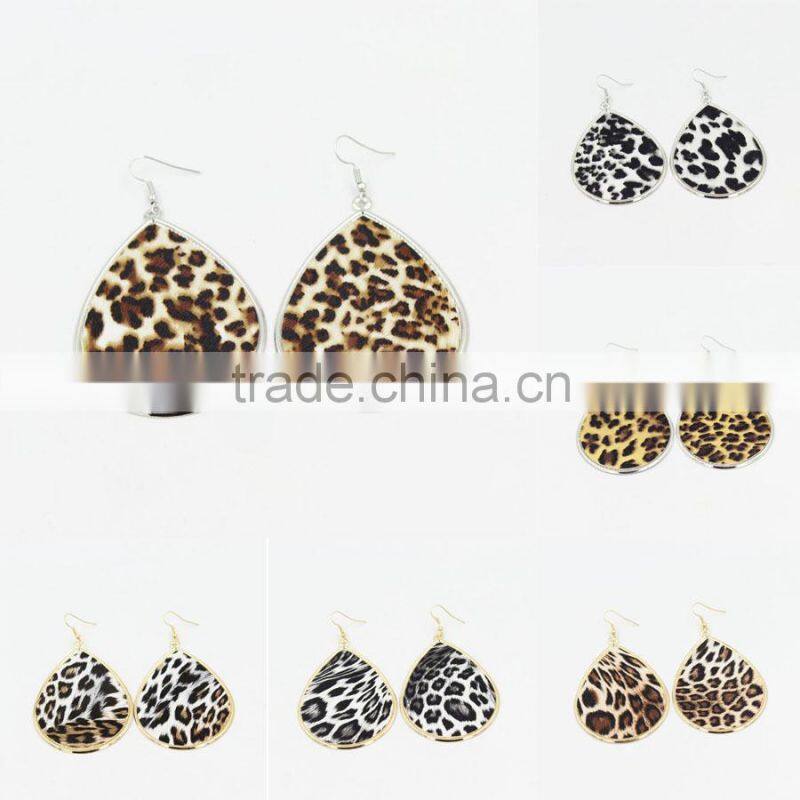 12 Pairs A Lot Mixed Wholesale Charm Multi Colors Tear Drop Design Leopard Ear Cuff Earrings
