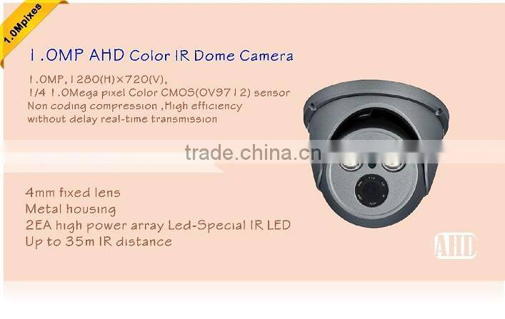 1.0 MP Dome CCTV AHD Camera Color IR 720P Metal Housing Waterproof CCTV Camera Security