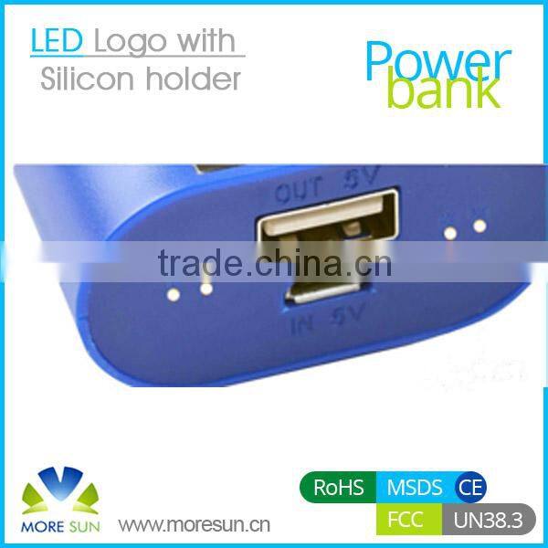 Led logo power bank 4400mah , hot mini power bank for promotion