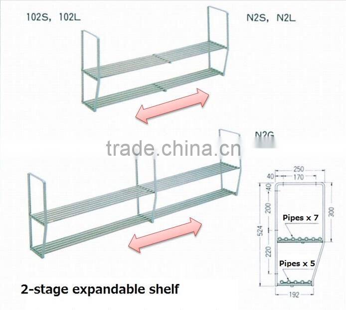 Stain-resistant and reliable metal shelf with water resistance with width adjusting function made in Japan