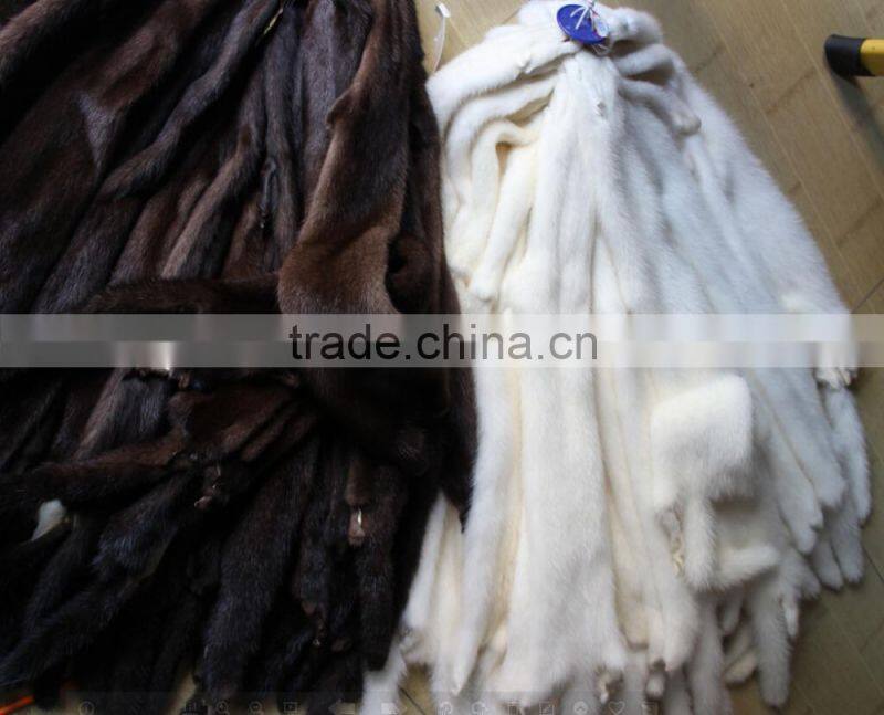 Luxury White real Mink fur wholepieces Skin and Fur pelt For gorgeous coats of women