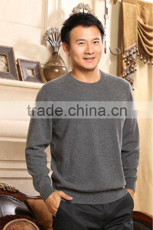 men's basic design 100% cashmere sweater