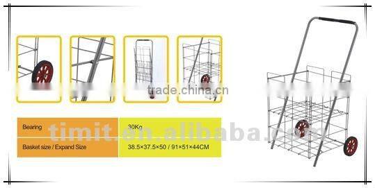 Simple Design Practical Aluminum Foldable Mutiple Wheels Shopping Trolley Cart