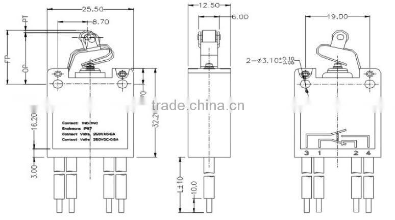 Momentary 0.5A/5A 250V types of electrical t85 0.5A 250V wire leads switch micro plunger
