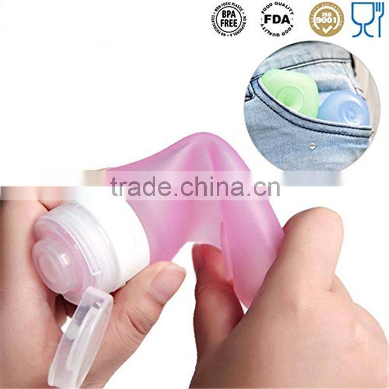 smal silicone travel empty cosmetic bottle