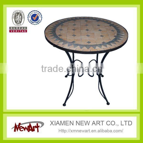 Metal patio outdoor furniture mosaic metal garden furniture
