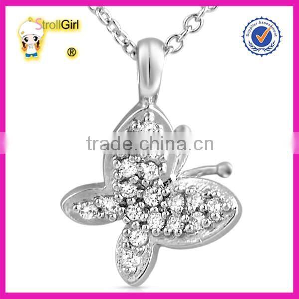 Top silver seahorse metal pendant necklace jewelry with CZ stone